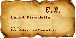 Bálint Mirandella névjegykártya