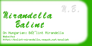 mirandella balint business card